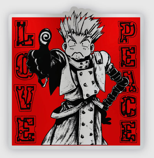 TRIGUN - LOVE AND PEACE - STICKER