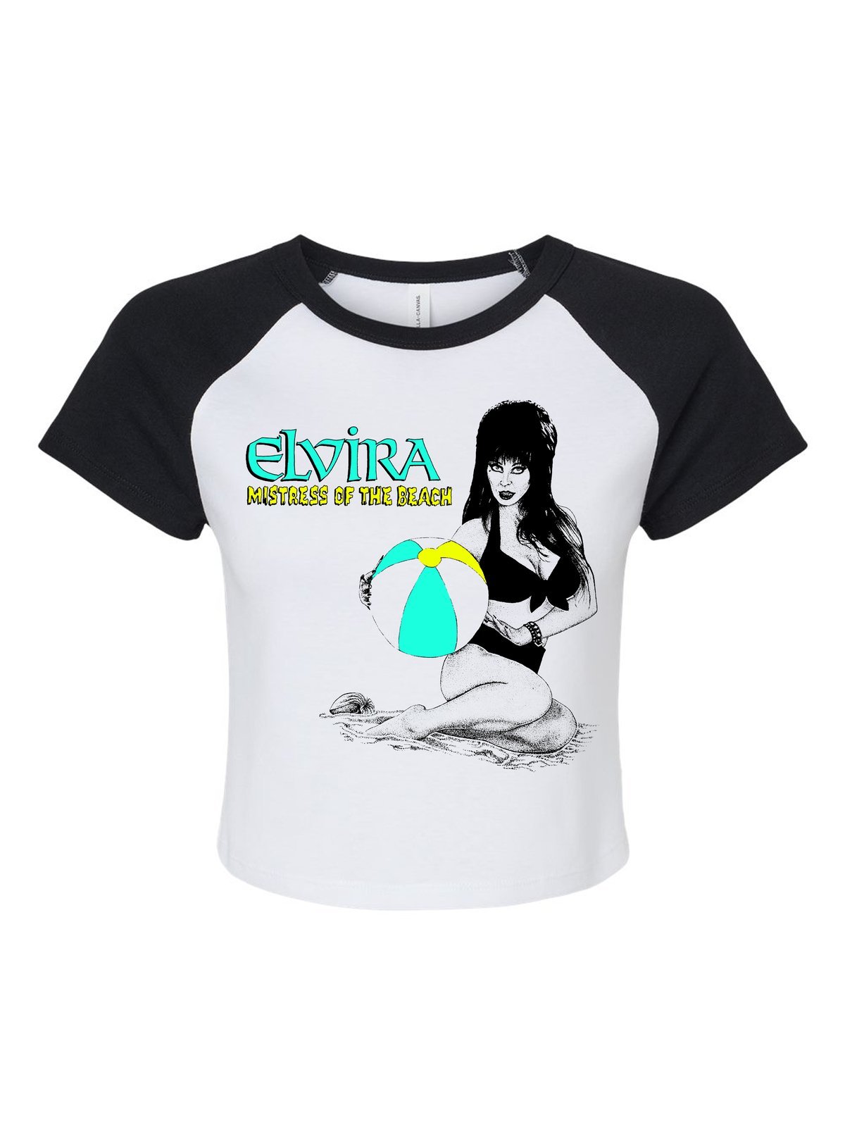ELVIRA - BEACH - BABY TEE - BLACK